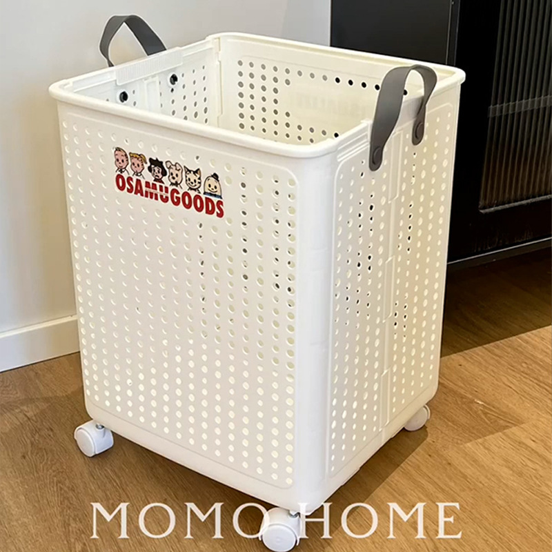 [100 Express Deliveries for New Home] Folding Dirty Clothes Basket Household High-Looking Laundry Basket Clothes Storage Basket with Wheels