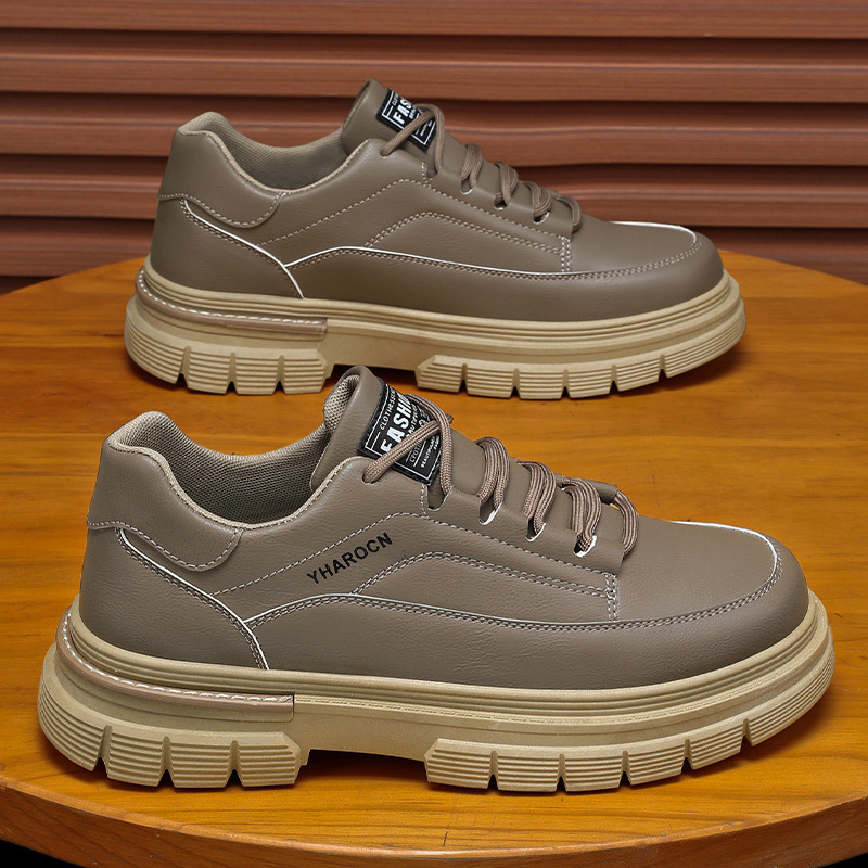 Zapatos masculinos de primavera, nuevos zapatos de herramientas transpirables, tendencia masculina, 100 zapatos deportivos de fondo grueso, zapatos de cuero casuales, botas Martin image 7