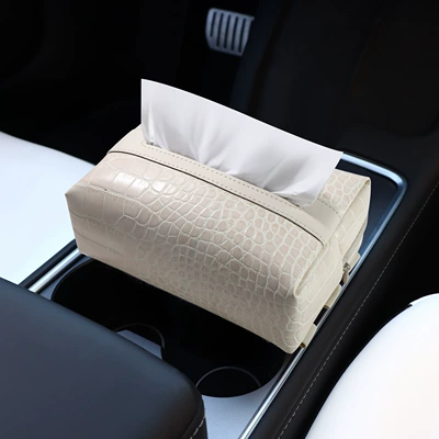 Car tissue box/set Pattern Armrest Box, Seat Back - armrest-box-strap-apricot-color