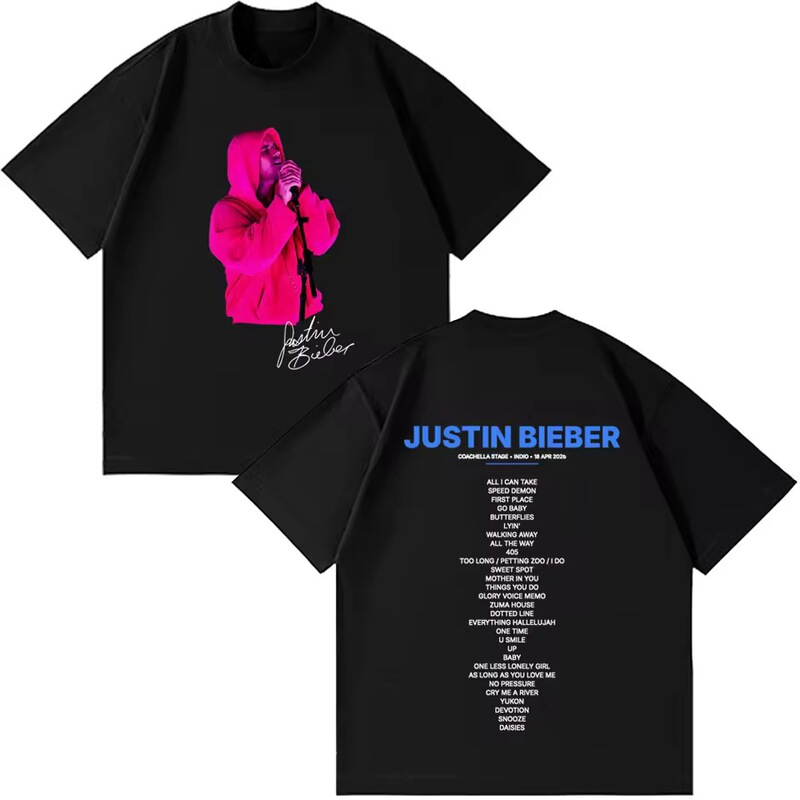 Round Neck Cotton Fashion T-Shirt for Women, Men's Justin Bieber Concert Short-Sleeve T-Shirt Round Neck Cotton Fashion T-Shirt for Women, Men's Justin Bieber Concert Short-Sleeve T-Shirt