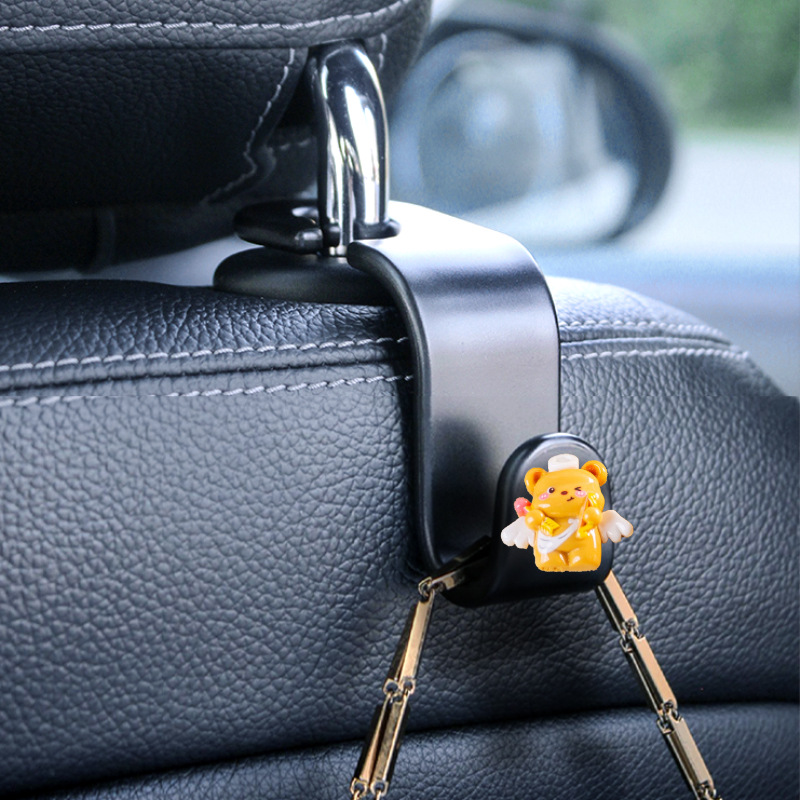 Lindo abrazo de flores oso decoración de coche de dibujos animados coche consola central decoración de pantalla de navegación decoración de cabeza de plástico