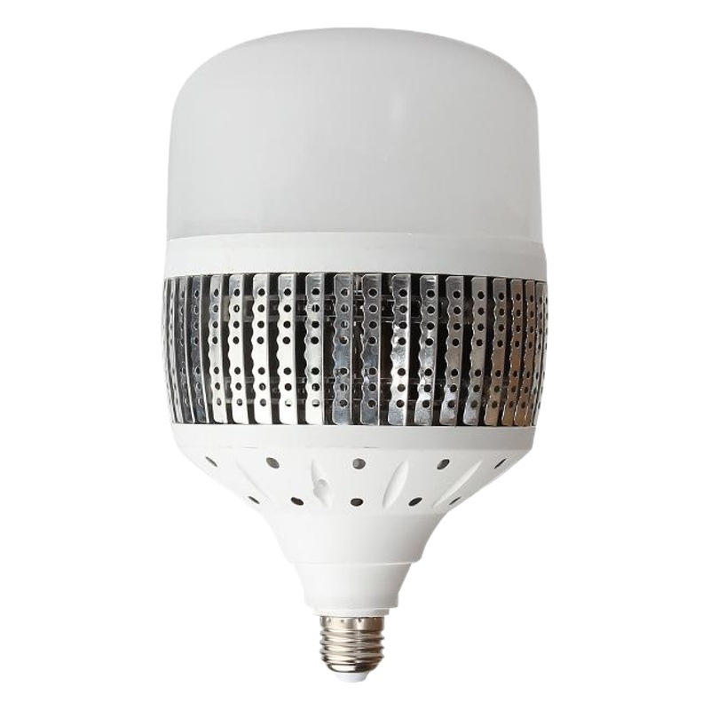 Bombilla LED con base de tornillo E27, bombilla de alta potencia con fuerte disipación de calor, lámpara de ingeniería de aluminio, luz de tres colores, bombilla de bajo consumo.