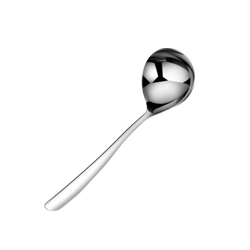 Stainless steel large soup spoon household long handle spoon soup shell hot pot spoon kitchen thickened large soup spoon wholesale
