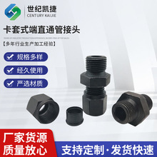 卡套式端直通管接头GB/T3733铜管接头不用焊接终端卡套管接头螺纹