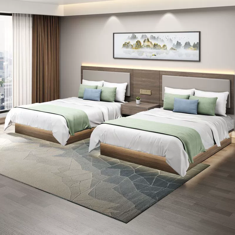 Hotel Platform Bed Set, Standard Room Complete with Headboard, Sizes 1.2–1.8 m