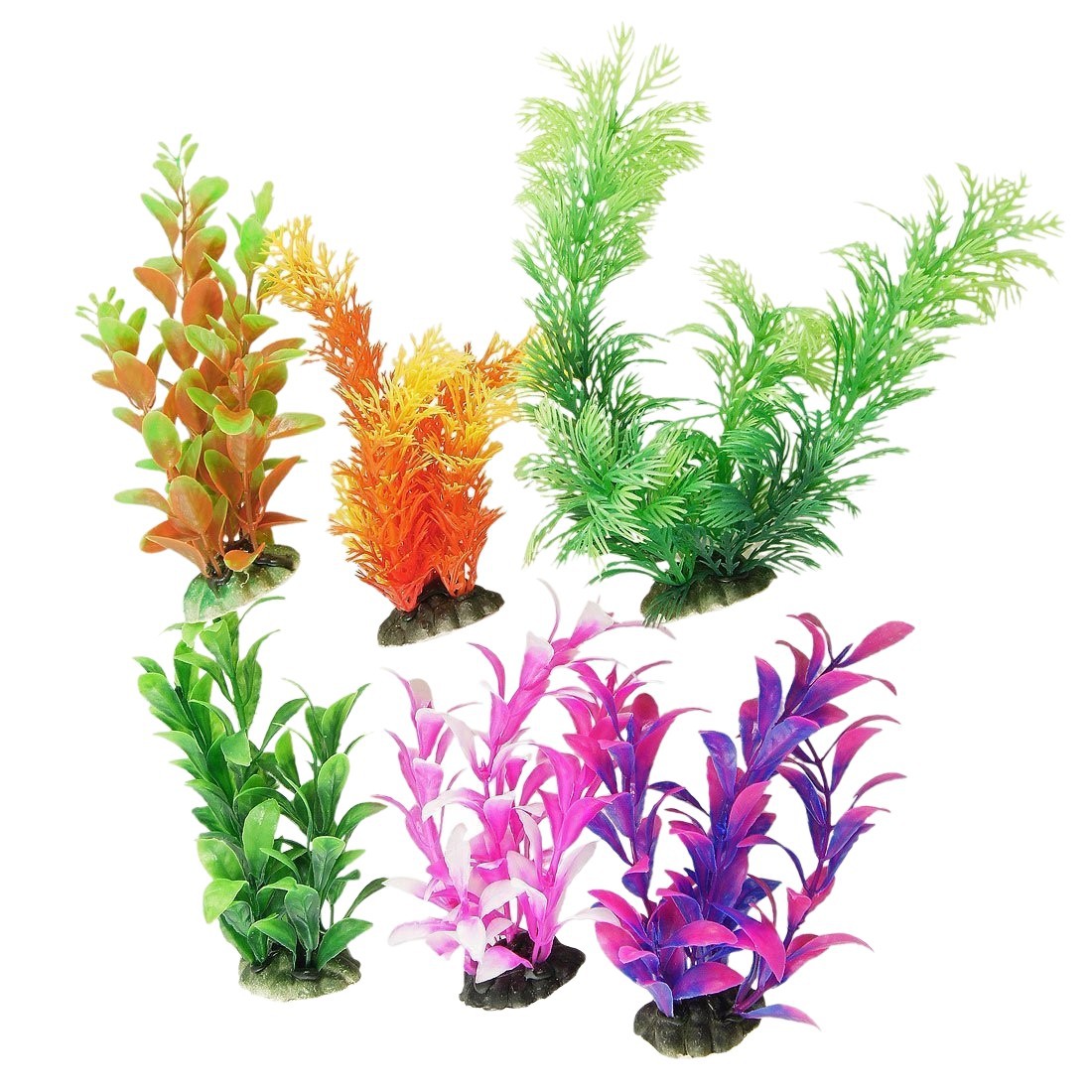 Accesorios de acuario simulación plantas acuáticas plástico plantas acuáticas/tanque de peces tortuga paisaje árbol/6 estilos mezclados 16cm