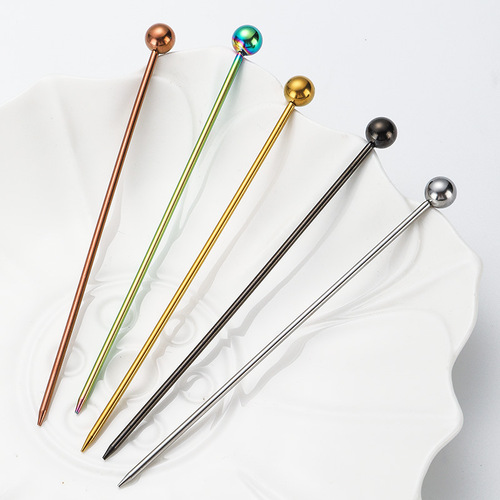Cross-border 304 stainless steel high-looking ins style fruit needle cocktail sign dessert snack decoration fruit plate fruit sign