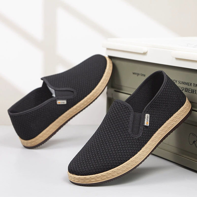 Мужская обувь, старая пекинская тканевая обувь, мужская новая мужская обувь 2025 года, весенне-осенняя универсальная повседневная обувь на одной ноге для пап среднего и пожилого возраста