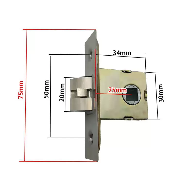 22-75房门锁芯25-75室内单舌锁体防撬执手锁锁舌卫生间门锁配件