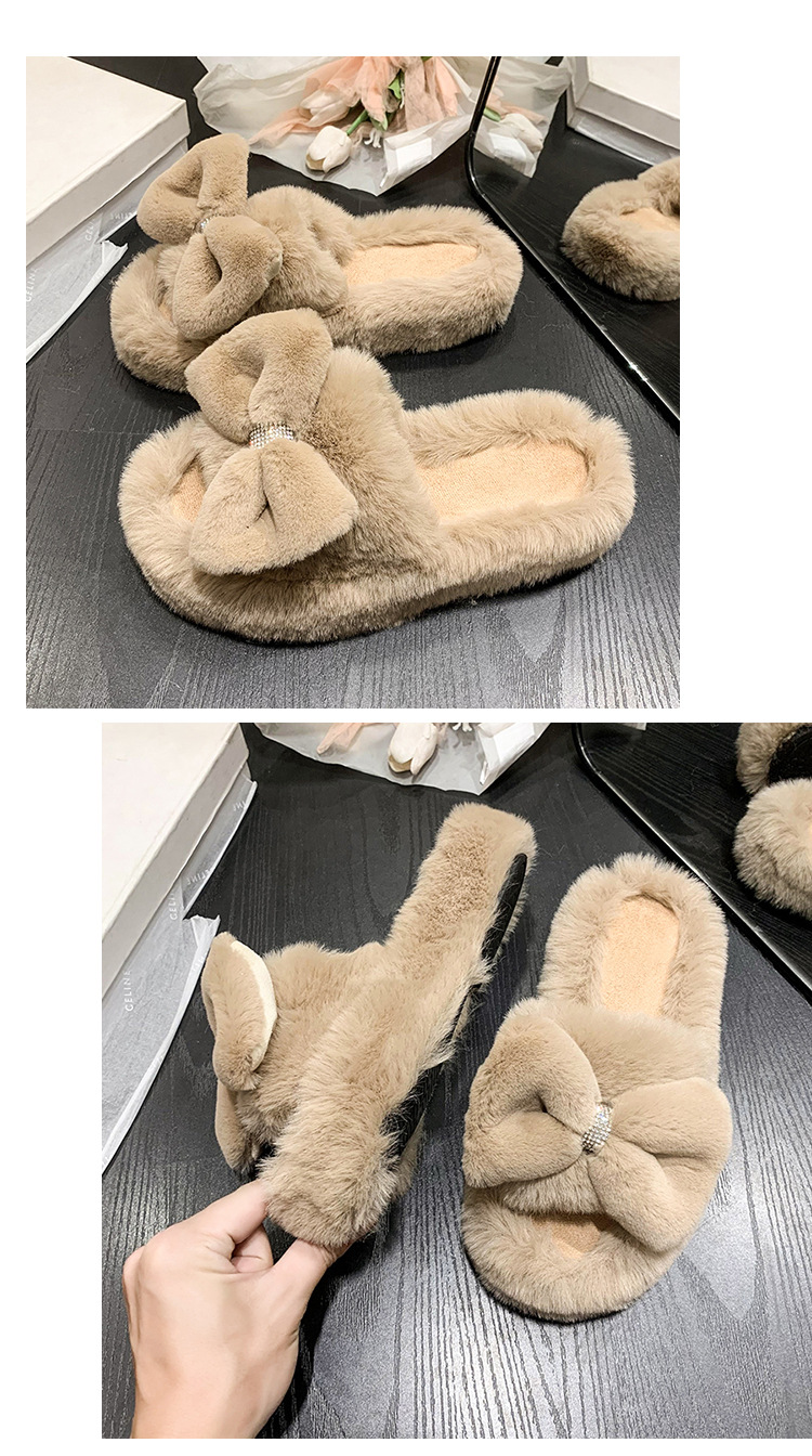 Pantoufles en fourrure pour vêtements d'extérieur pour femmes, pantoufles d'automne et d'hiver à semelles épaisses, en peluche, confortables, en coton, à une ligne, nouvelle collection 2023_voghion.com