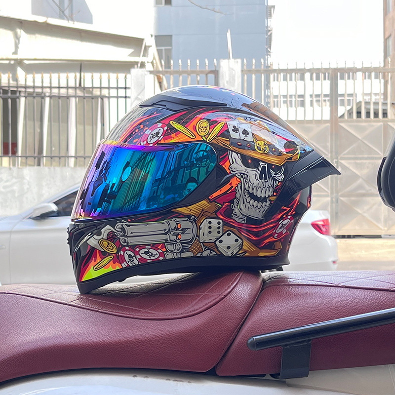 El casco completo del casco de la cola grande de la motocicleta Jiekai se puede instalar con auriculares Bluetooth