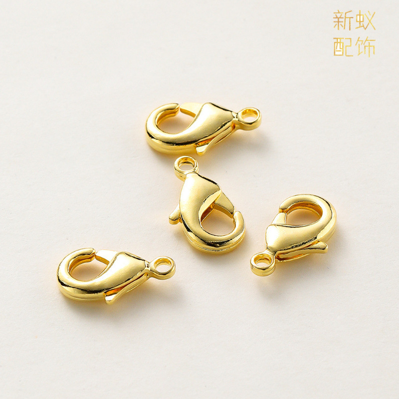 14k18k copper plating color retention real gold lobster clasp diy accessories open necklace bracelet base connection buckle jewelry buckle
