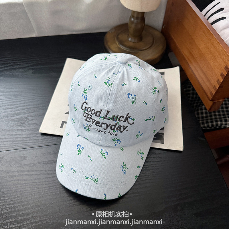 清新小碎花字母刺绣棒球帽女款早秋新款季百搭时尚街头遮阳鸭舌帽|undefined