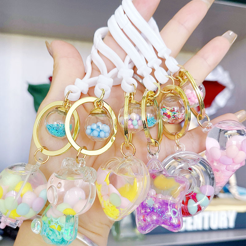 Transparent acrylic drift bottle series keychain creative luggage pendant diy jewelry accessories factory direct sales