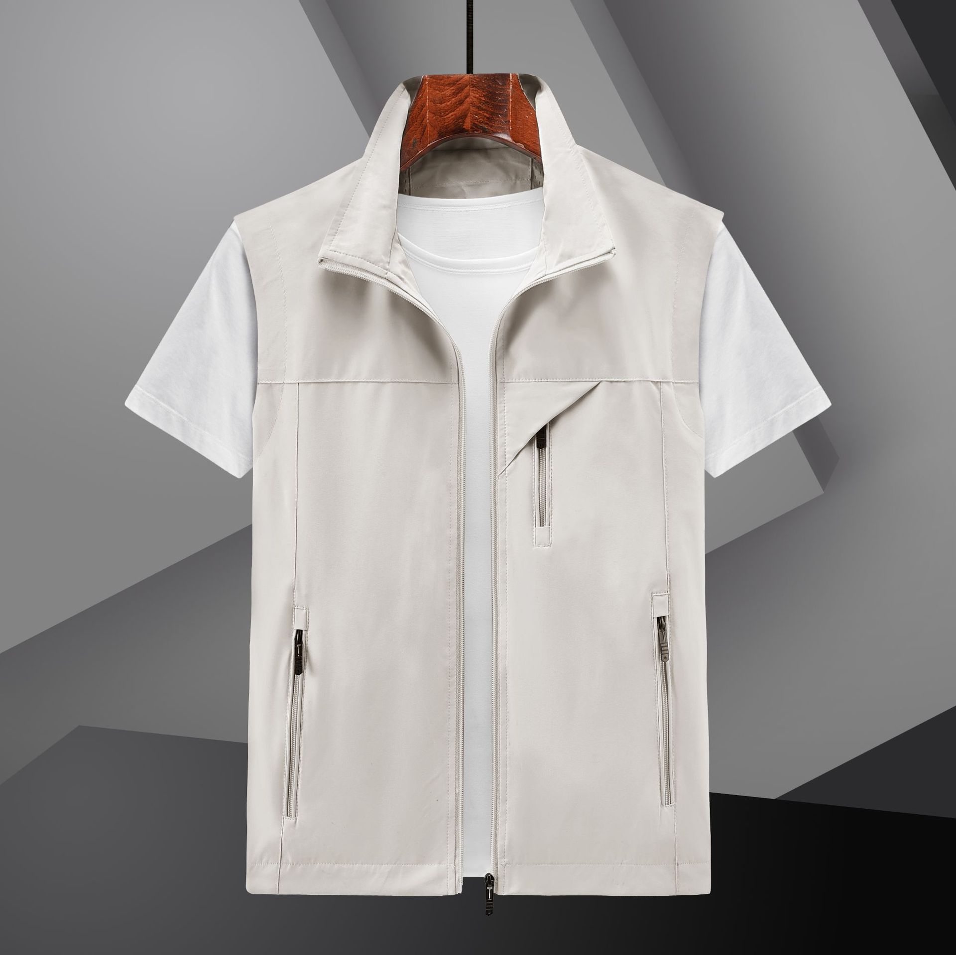 Chaleco de verano 2024 hombre chaleco delgado ocio primavera y otoño chaleco transpirable chaleco de color sólido juvenil chaleco de secado rápido