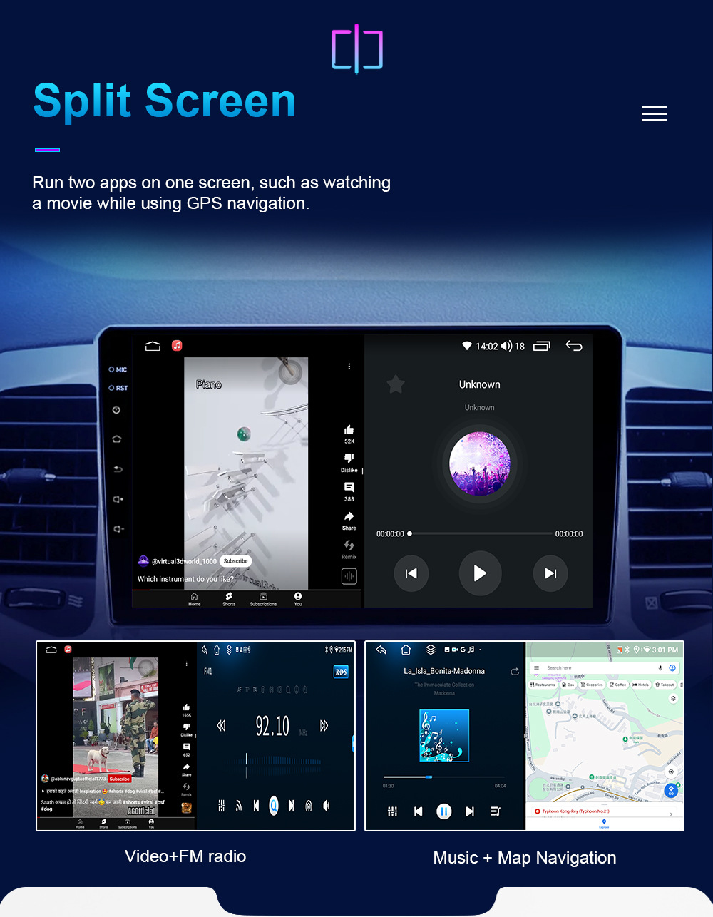 Cross-Border Applicable 16-18 Honda Civic Central Control Large Screen All-In-One Android Car Navigation