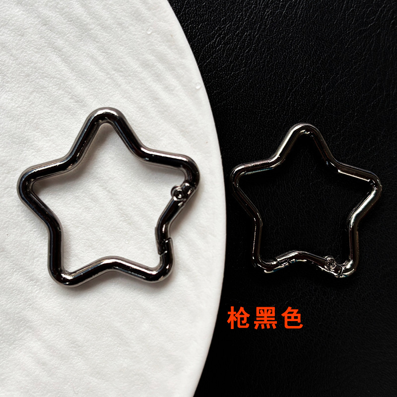 五角星钥匙扣登山扣锌合金弹簧扣箱包挂扣异形星星扣饰品挂钩配件|undefined