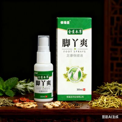 跨境足部护理套装脚臭脱皮止痒喷剂草本舒缓液喷雾亚马逊外贸批发|ru
