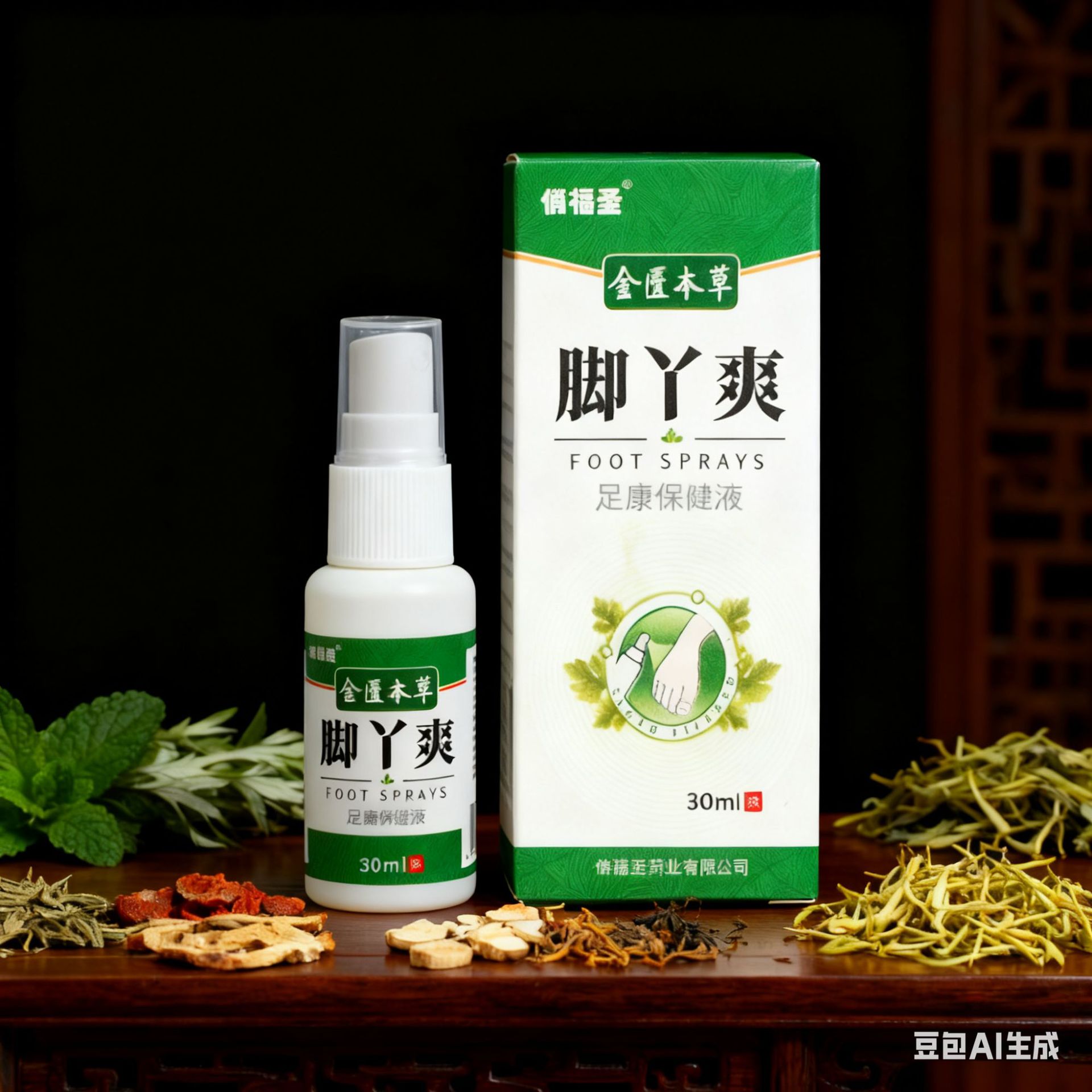 跨境足部护理套装脚臭脱皮止痒喷剂草本舒缓液喷雾亚马逊外贸批发|ru