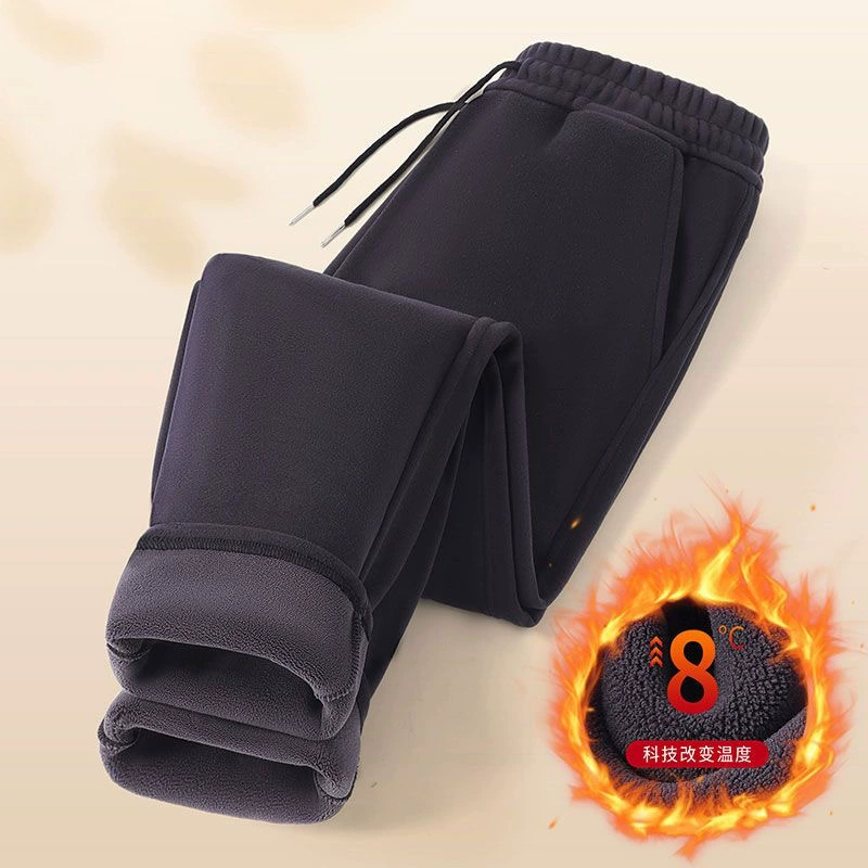 [Огромный толстый кашемир] Зимние морозостойкие брюки плюс бархатные толстые брюки Мужские повседневные спортивные брюки длинные ветровые брюки