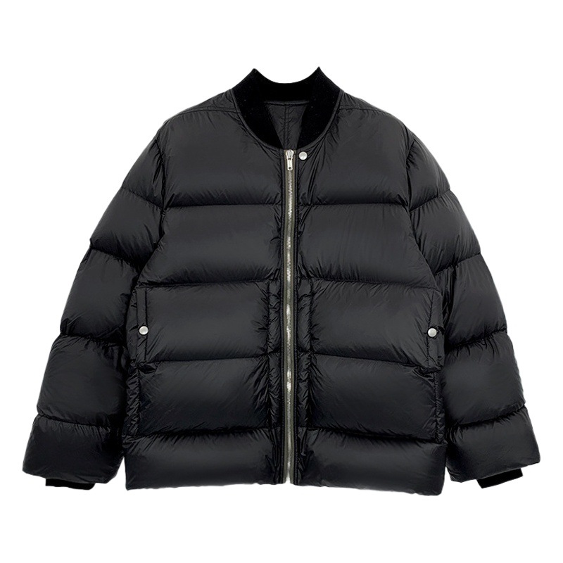 Subhuman hombres chic simple color sólido cremallera caliente ganso ligero suelta pareja abajo ropa abrigo