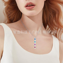 s925纯银项链不掉色女夏季高级感水滴锁骨链时尚简约新款跨境首饰