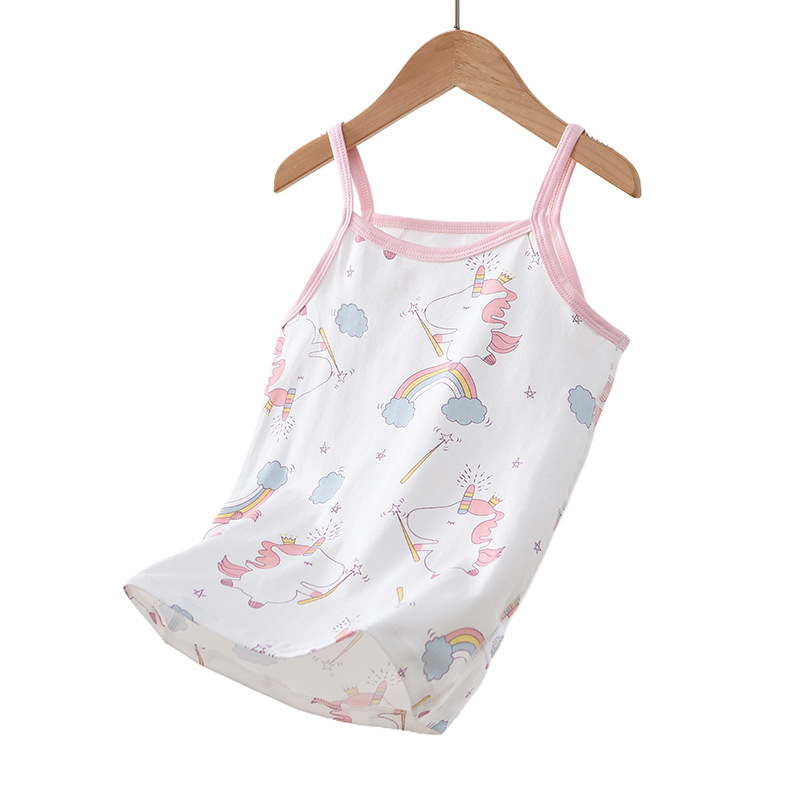 Sin hueso ropa para niños Nueva camisola de las niñas de dibujos animados bebé fresco impreso verano camisola elástico entrega de una sola pieza