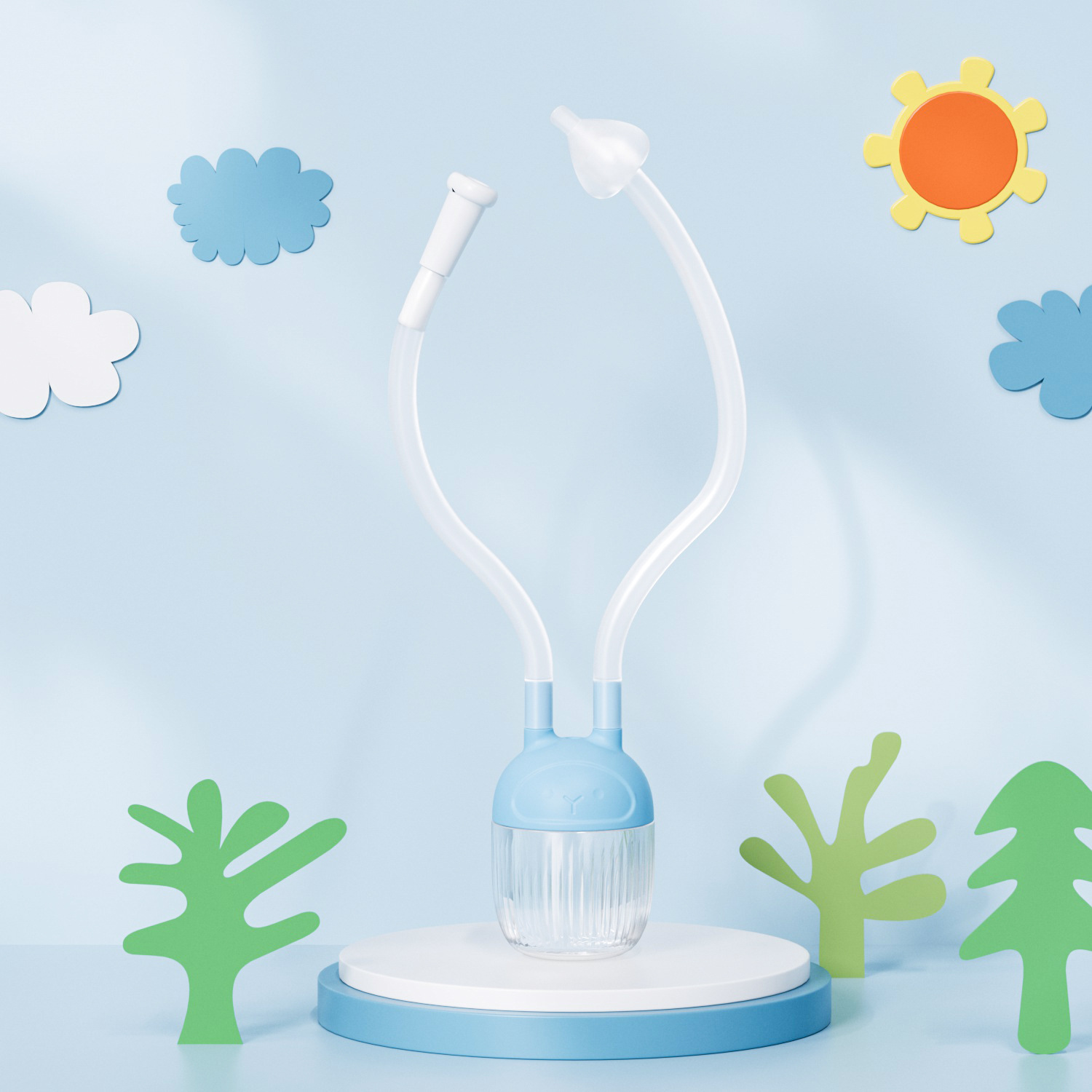 Aspirador Nasal Anti-reflujo de Silicona de Succión Oral para Bebé
