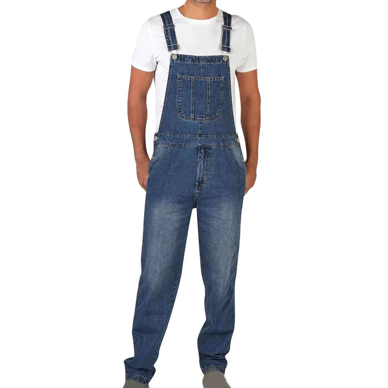 Cross-Border Men's Clothing Foreign Trade Men's Denim Overalls Suspenders Men's Jeans New Pants Jumpsuit Men's Style