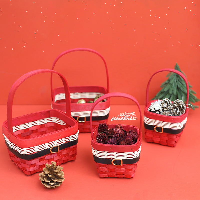 圣诞花篮礼品鲜花花束篮水果篮送朋友礼物篮花艺花店批发环保材料