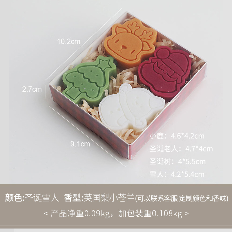 Regalo de Navidad aromaterapia vela al por mayor Navidad muñeco de nieve pan de jengibre hombre creativo forma vela fragancia regalo traje