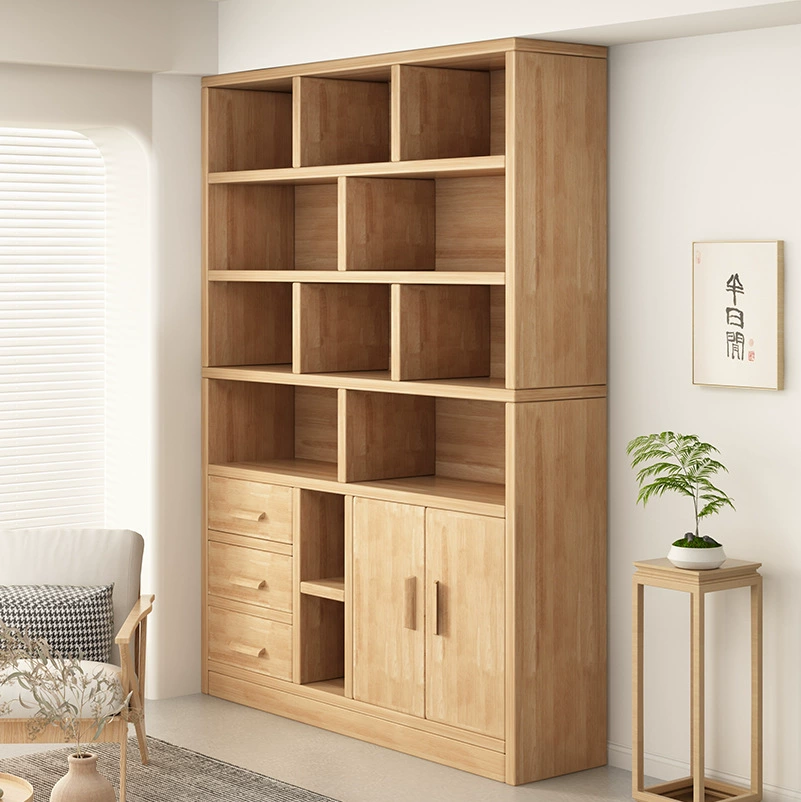 Книжный шкаф из массива дерева с дверью от пола до потолка шкафчик для хранения домашнего портфеля