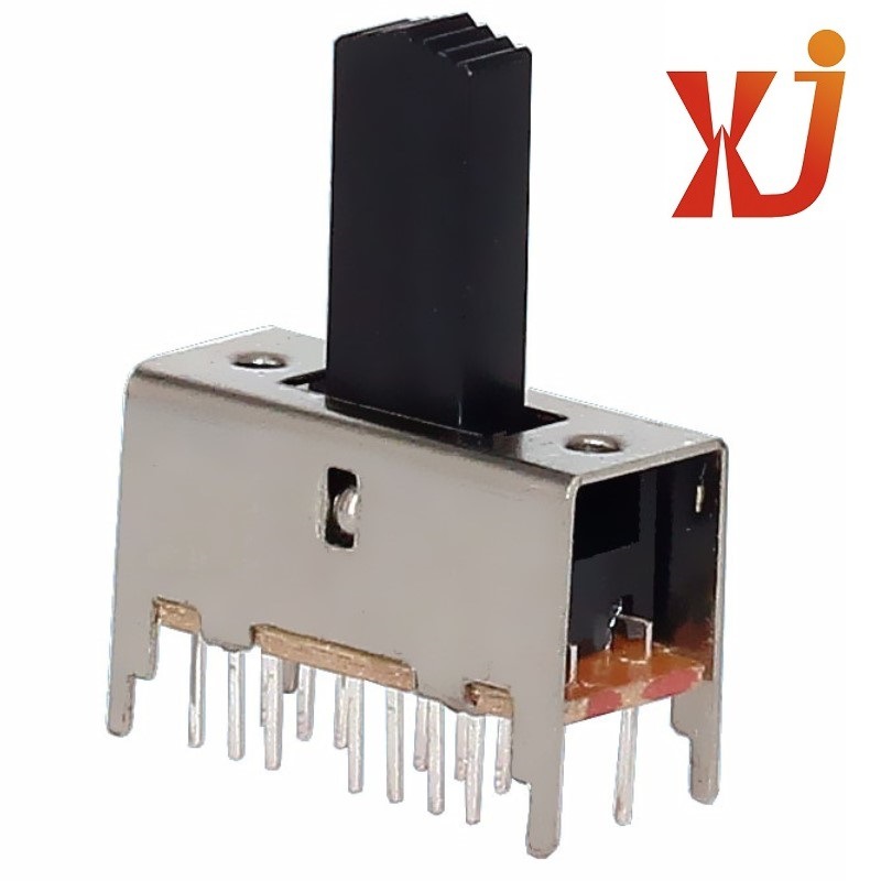 3档拨动开关12脚  三位拨码开关四极三档  正拨3档滑动开关立式