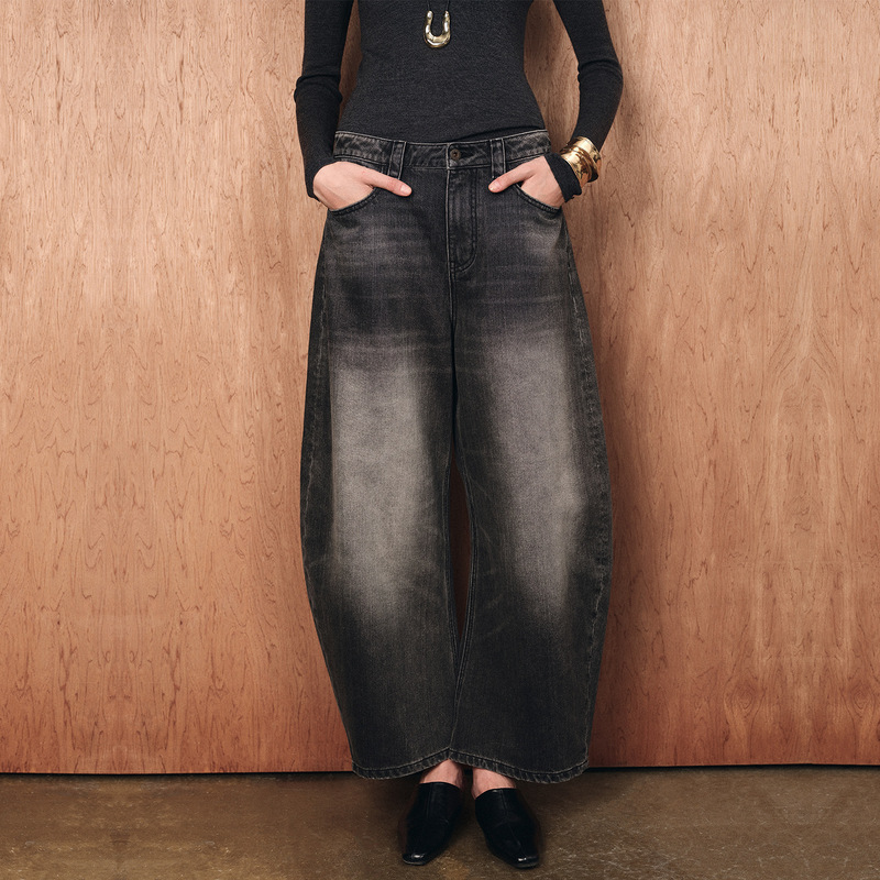 [Original] Designed with a Sense of Style, Washed and Slimming Scimitar Jeans for Women, New Autumn 25 Style, Elegant Retro Banana Pants, Balloon Pants