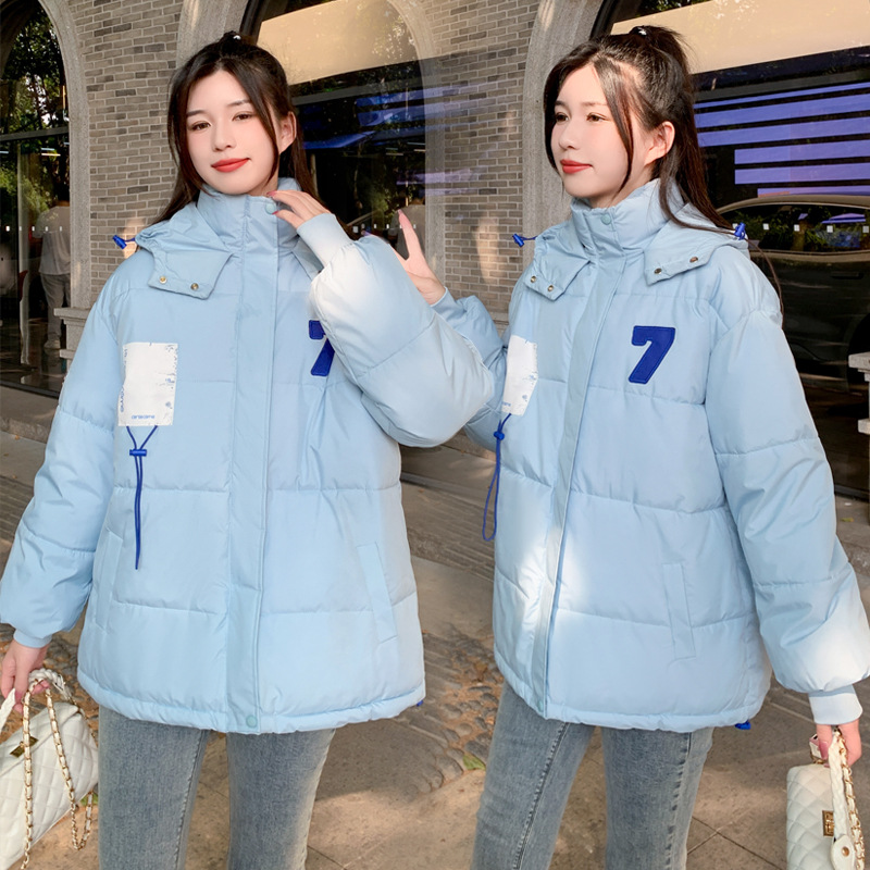 Nueva chaqueta de algodón encapuchada de invierno hembra de 2025 ropa de pan coreana pequeña chaqueta de algodón grande suelta image 1
