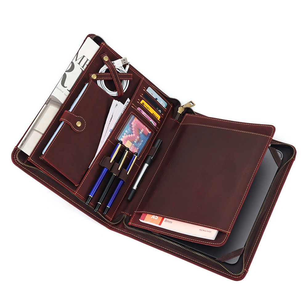 Nueva tableta de cuero genuino bolsa de negocios de moda de 9,7 pulgadas embrague de los hombres de la vendimia Crazy Horse de cuero tableta protectora caso