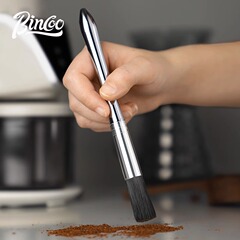 Bincoo Bullet-Head Coffee Cleaning Brush, Air Blower & Bristle Brush for Coffee Bars, Solid Wood Brush, and Grinder Residue Scrubber