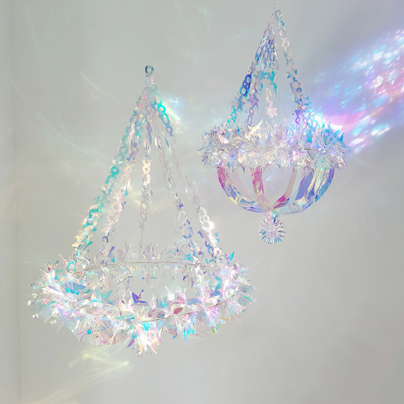 Rainbow Film Christmas Chandelier Ornament Symphony Film Home Decoration Pendant Holiday Party Wedding Decoration Supplies Wholesale