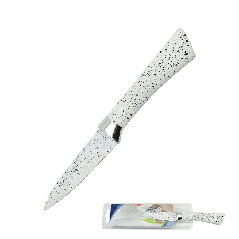 Comercio exterior caucho y plástico, mango de herradura, patrón ondulado, cocina de acero inoxidable, cuchillo doméstico, juego de cinco piezas, succión de doble cara al por mayor