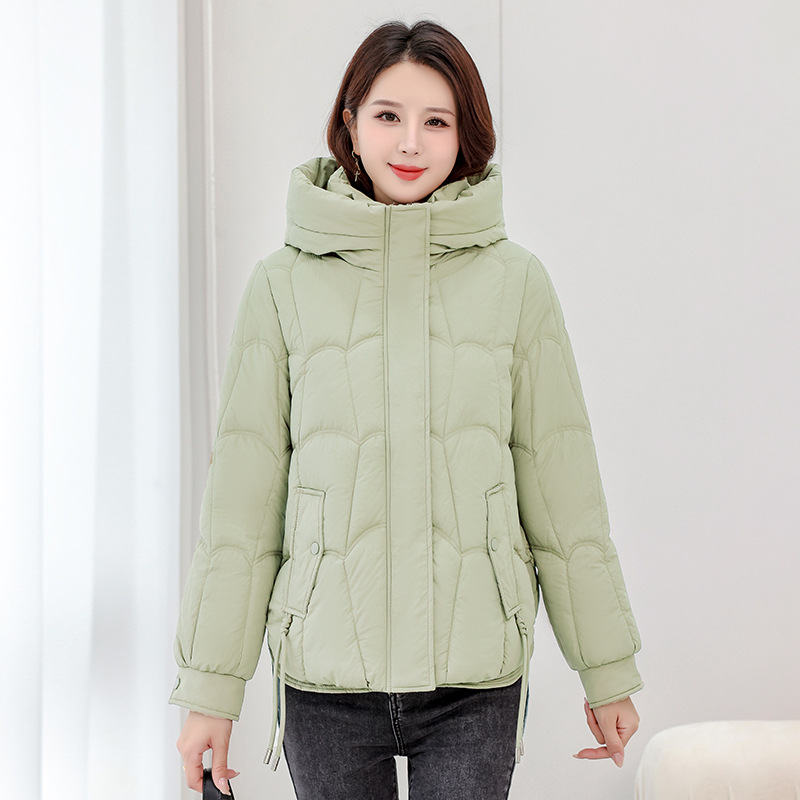 Nuevo algodón encapuchado de invierno corto de moda de algodón grueso estilo coreano de diseño suelto sensación de chaqueta de algodón abrigo de pluma de algodón