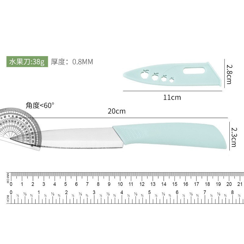 Gadget de cocina de acero inoxidable Kit de cuchillo de frutas de tres piezas Kit de cuchillo de frutas de melón Junta de cocina