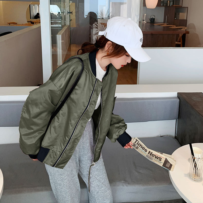 ins超火糖果色棒球服女秋季韩版宽松百搭小个子短款夹克外套潮|undefined