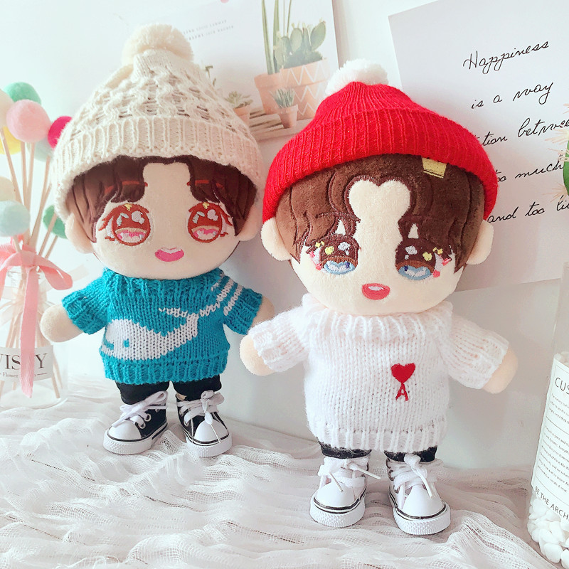 In-Stock 20cm Doll Clothes Whale Set Blue Clothes Black Pants Set 20cm Doll Clothes Doll
