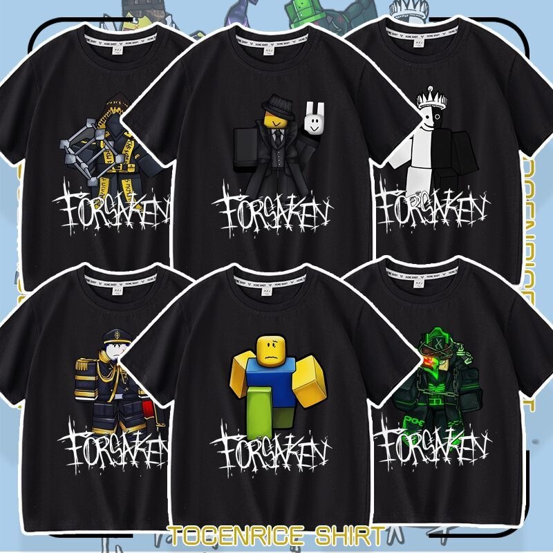 Cross-Border New Product Forsaken Roblox Game Peripheral Short-Sleeved Tops Summer Clothing for Men, Women and Children Short-Sleeved Summer Clothing