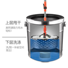 BG54 all stainless steel rotating mop single barrel double drive automatic drying hand-free wooden floor household floor mop