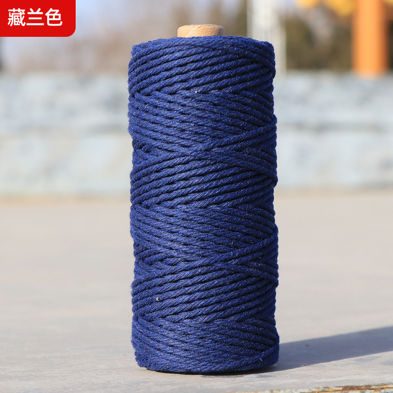 Cuerdas de algodón de color transfronterizas tejidas de algodón 2mm3mm4mm cuerdas de algodón hechas a mano cuerdas decorativas DIY cuerdas de algodón de color colgantes