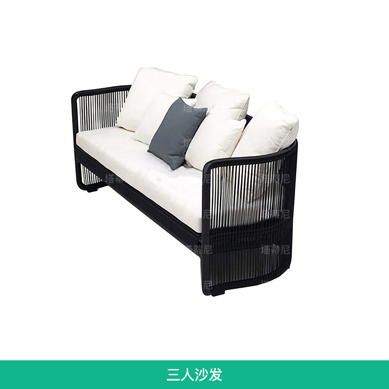 Sofá para exteriores, balcón para patio, conjunto de muebles impermeables y con protección solar, terraza para jardín, mesa de café de ratán para alojamiento rural