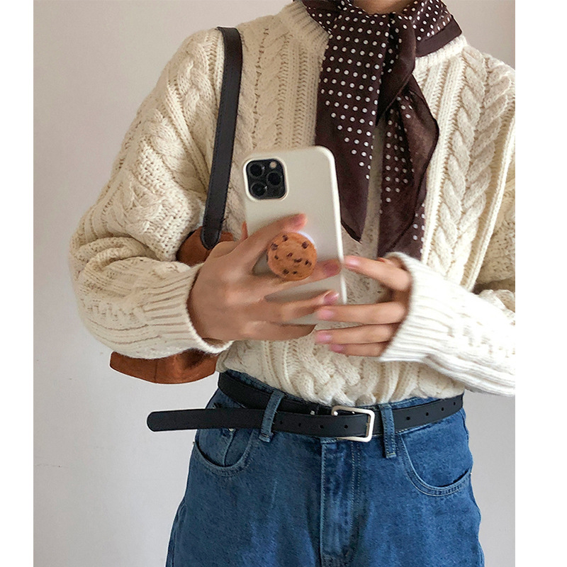 Brown demi-season winter scarf
