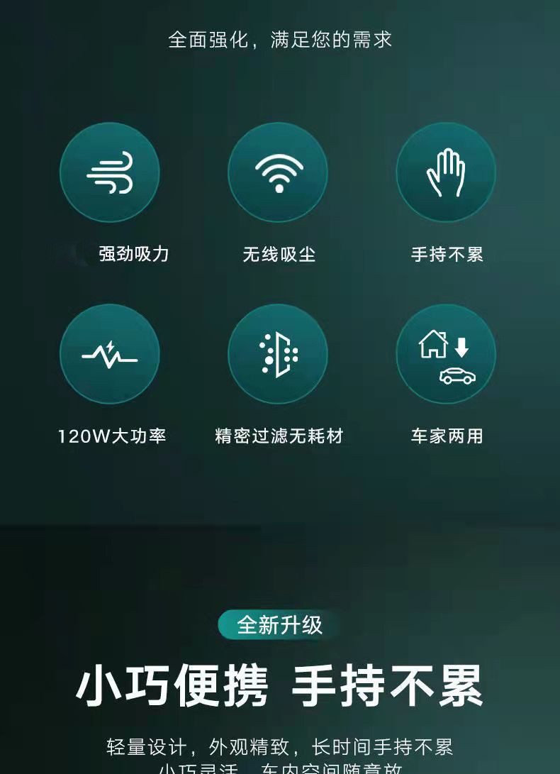 Car vacuum cleaner high-power charging wireless car portable handheld small car vacuum cleaner super strong