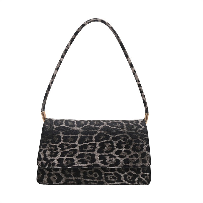 Coreano simple estampado leopardo bolso de brazo 2024 nuevo estilo ocio retro bolso de hombro estilo bolso de mochila pequeño